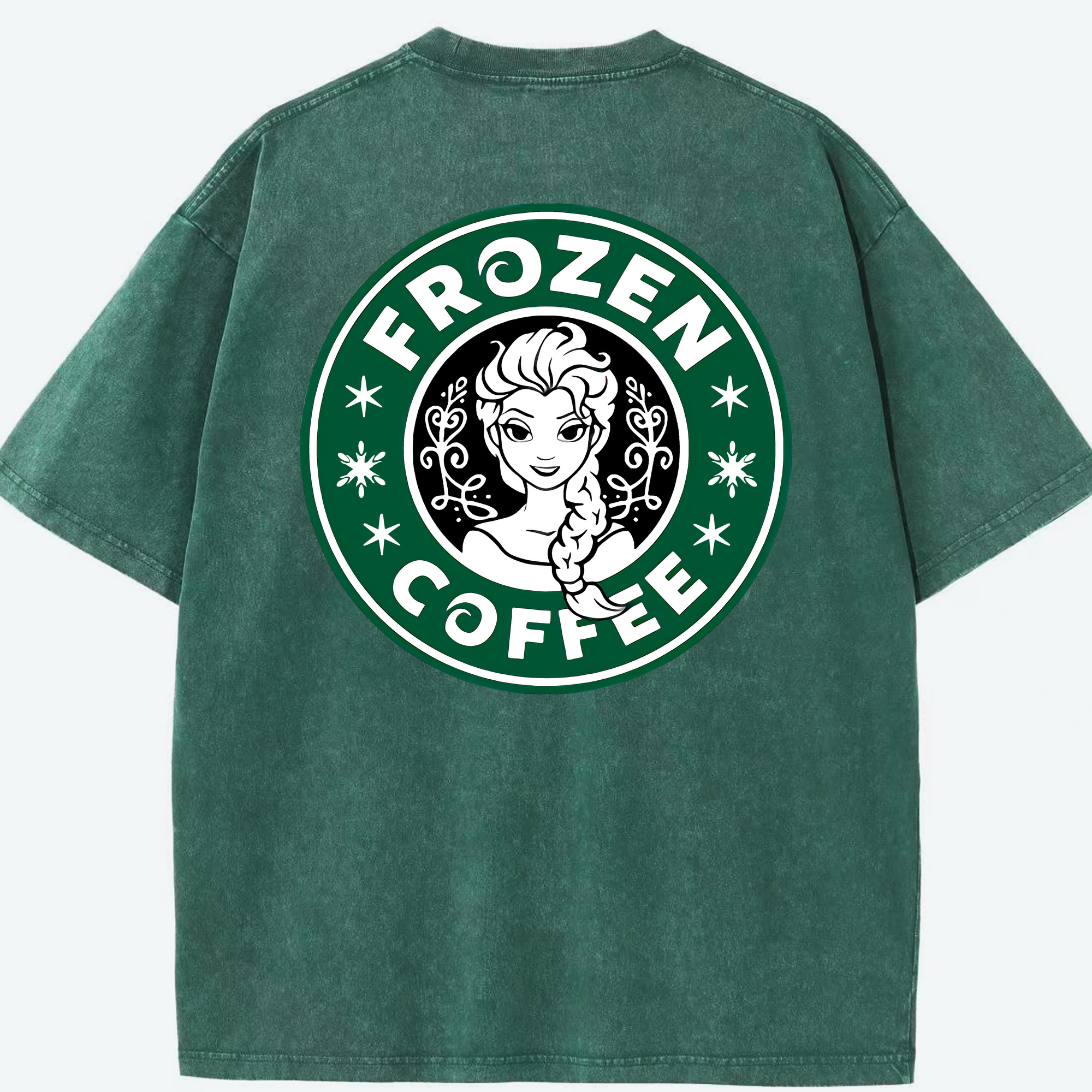 （画像用） アナと雪の女王 アンナ エルサ Frozen Anna Elsa 綿100% ヴィンテージ風 半袖Tシャツ（背面プリント）